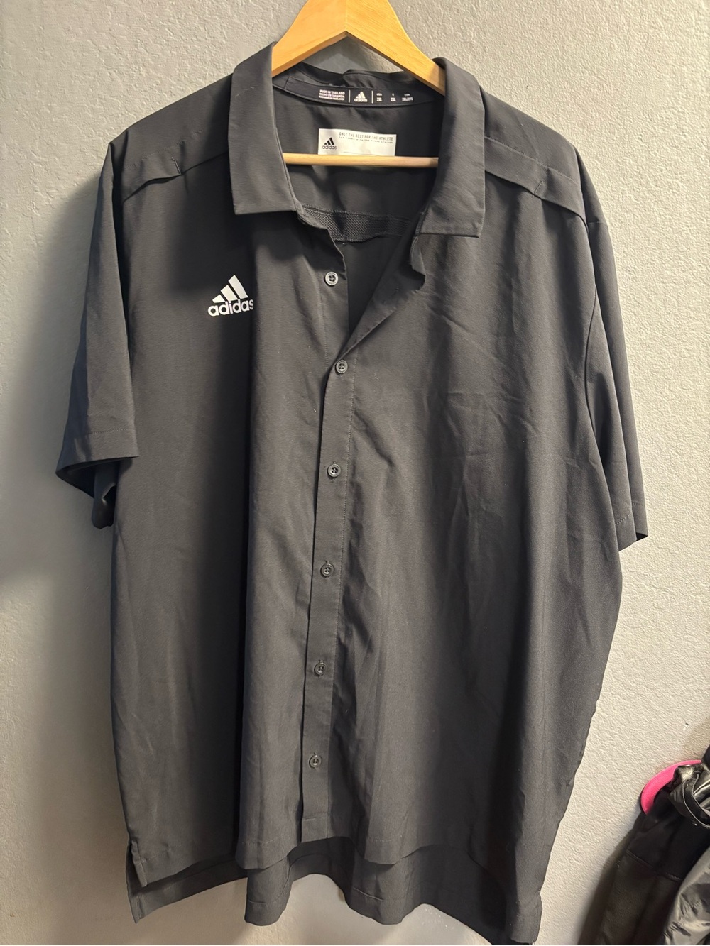 Adidas Polo Shirt Mens Medium Gray AEROREADY Training xxl Button Up